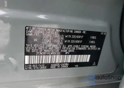 2020 Toyota Rav4 Xle from USA, damaged, VIN 2T3W1RFV4LW064122